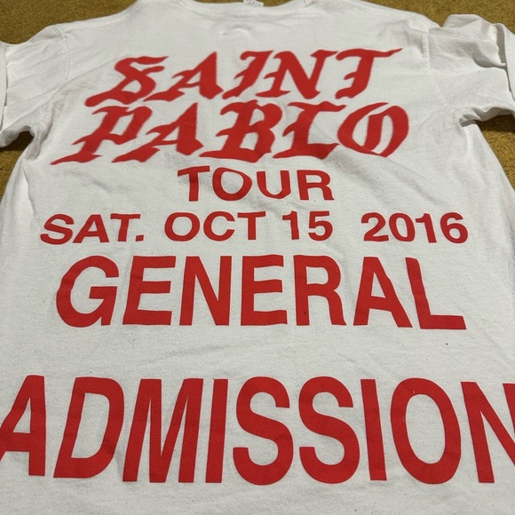 Kanye West Kanye West Saint Pablo OG White + Red Tour Long Sleeve M - Picture 6 of 7